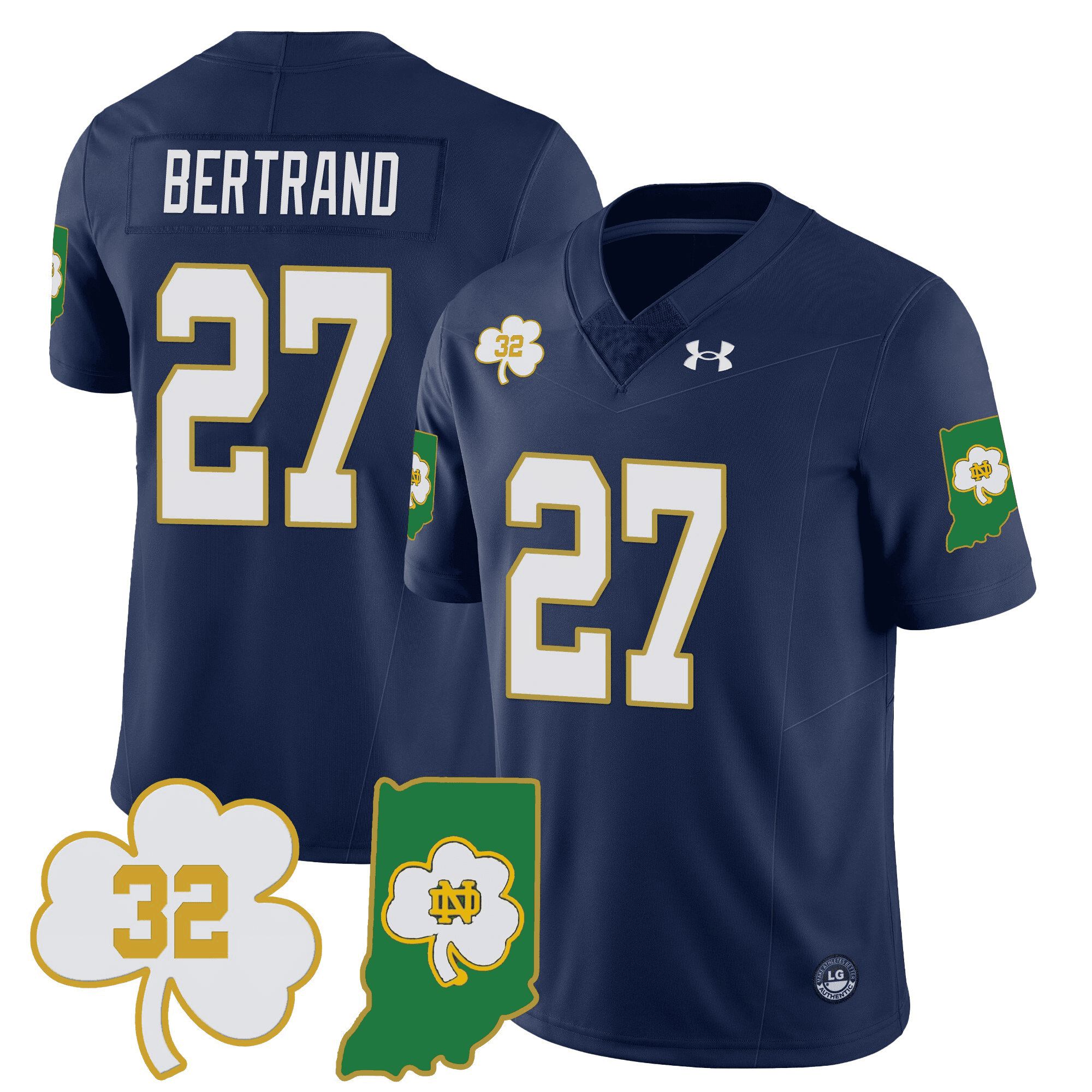 Men Notre Dame Fighting Irish #27 Bertrand Drak Blue 2024 Vapor Limited NCAA Jersey